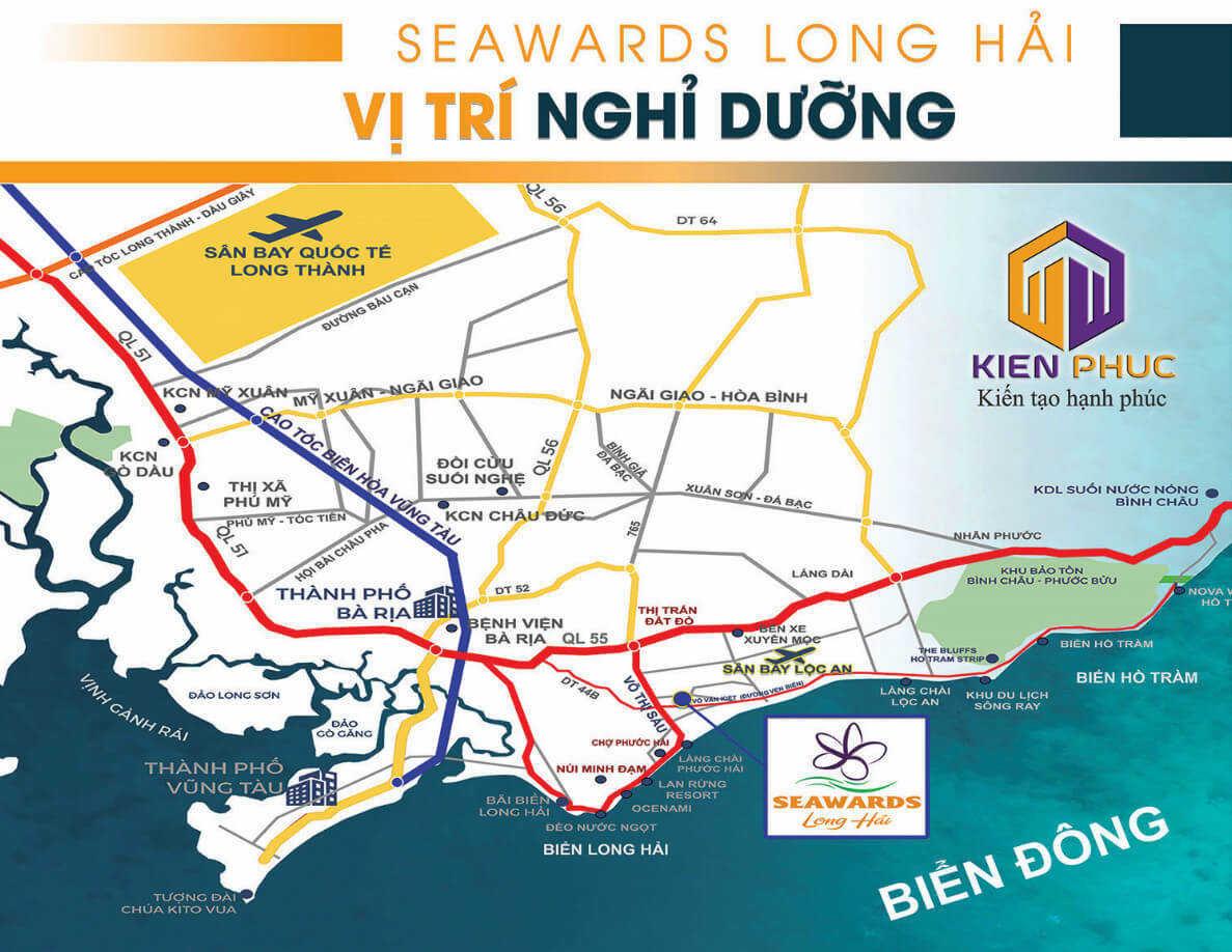 vị trí dự án seawards long hải - đất đỏ