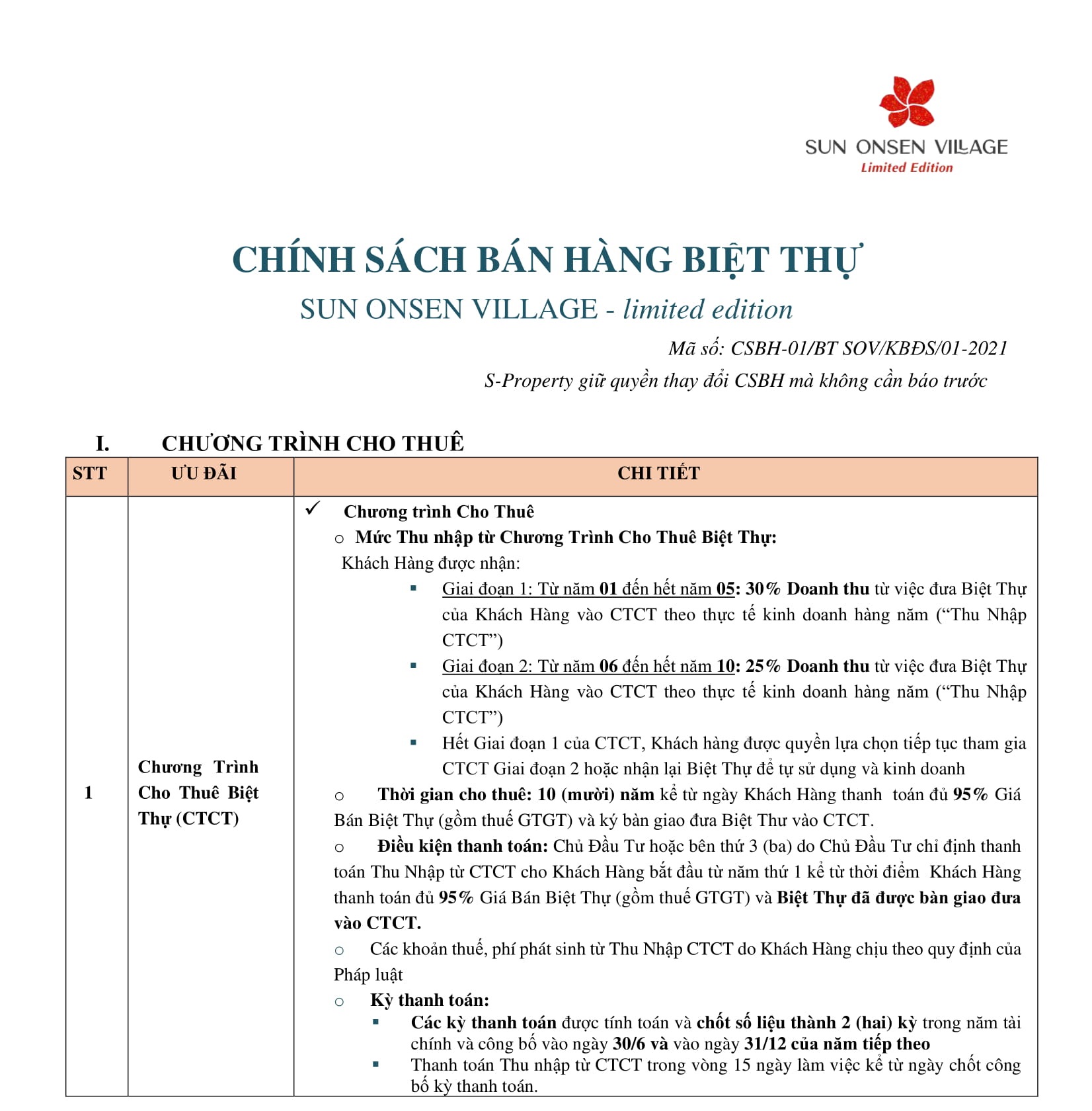 chính sách bán hàng sun quang hanh 1