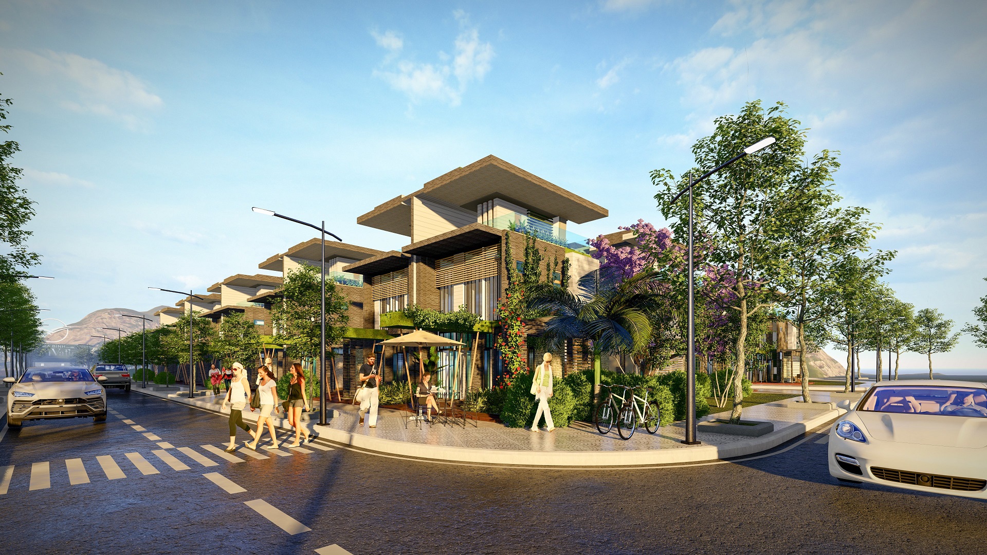 phối cảnh biệt thự green valley hòa bình