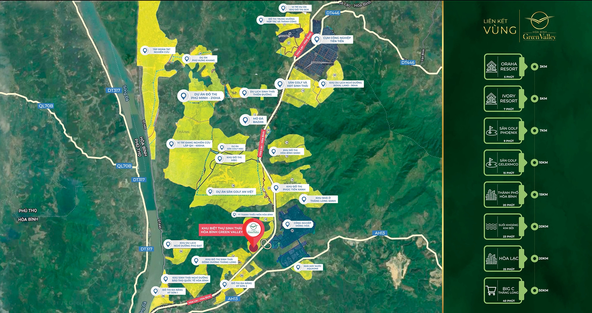 liên kết vùng dự án hòa bình green valley