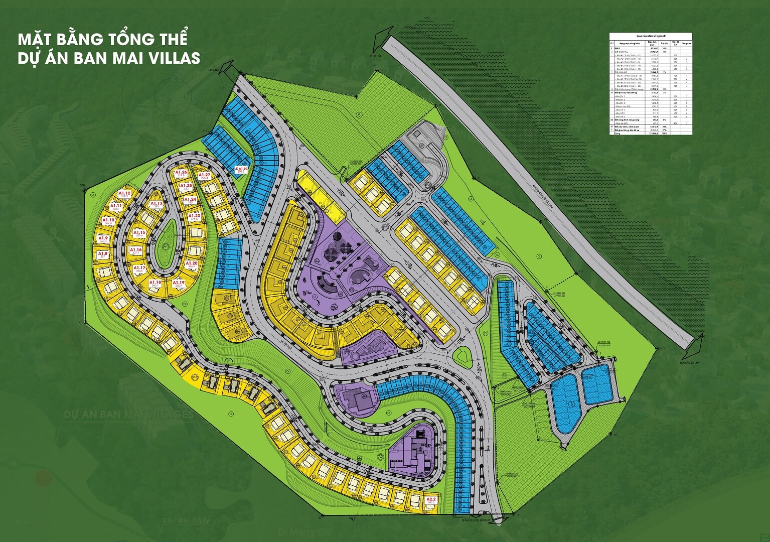 mặt bằng dự án ban mai villas bãi cháy hạ long