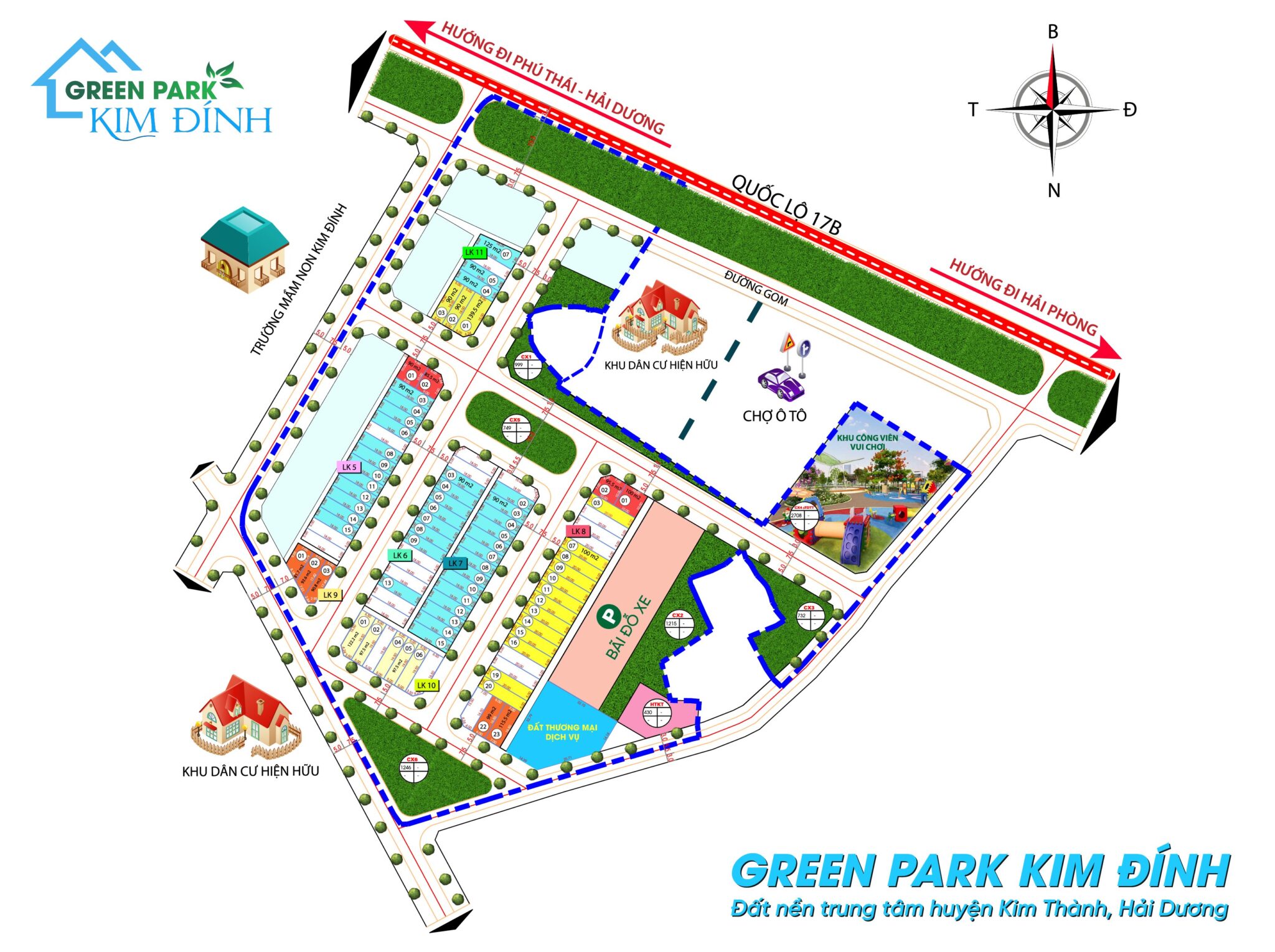 mặt bằng dự án green park kim đính hải dương