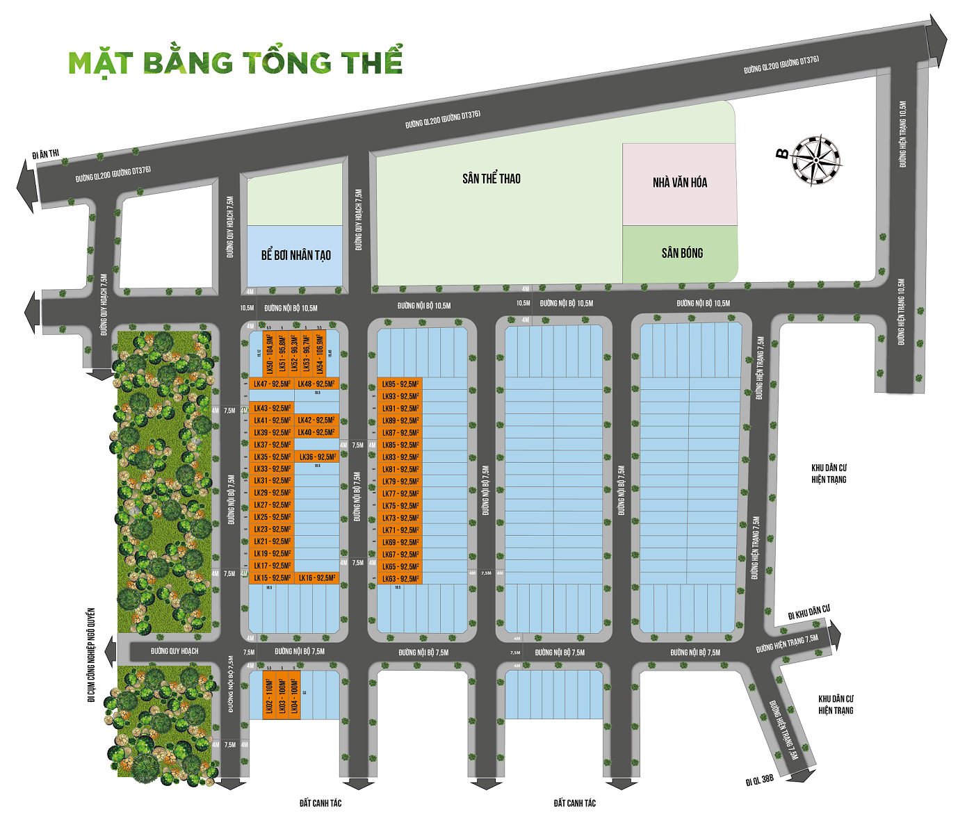 mặt bằng phân lô dự án đất đấu giá dị chế tiên lữ