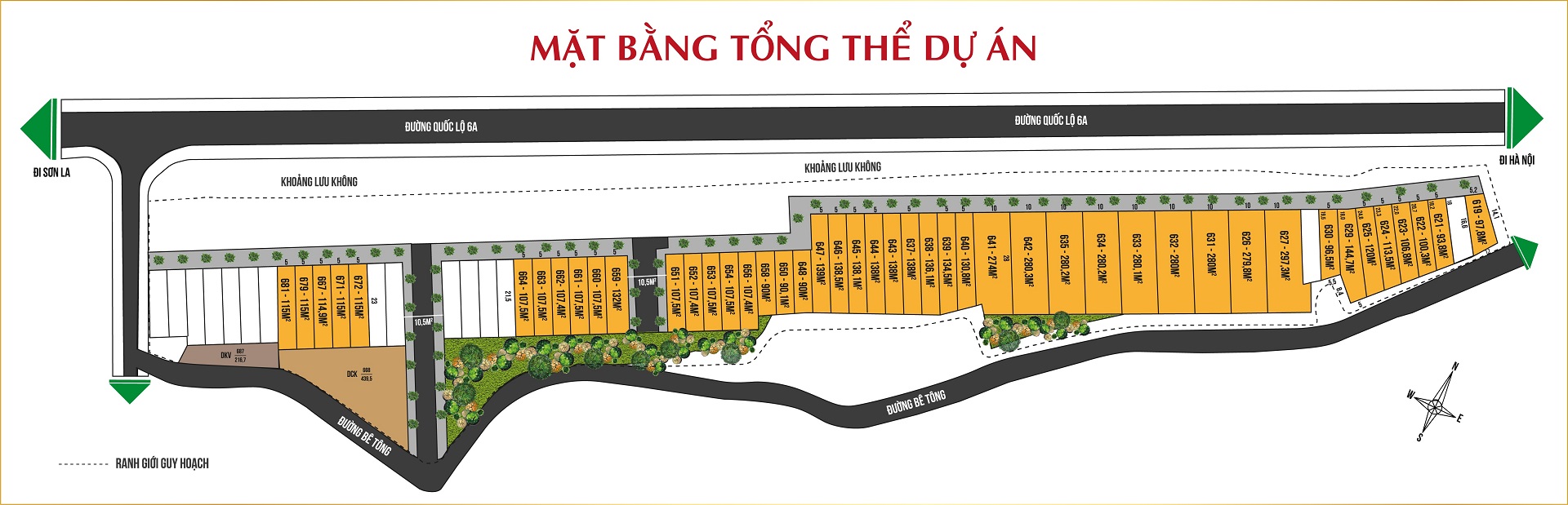 mặt bằng phân lô dự án đất đấu giá kỳ sơn hòa bình