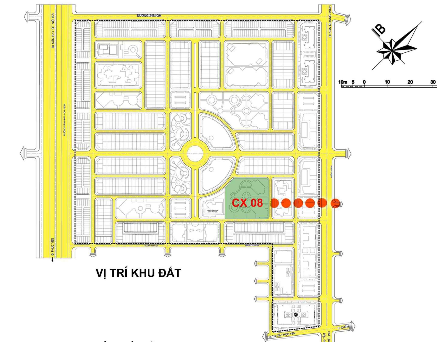 mặt bằng phân lô khu đô thị hud mê linh central