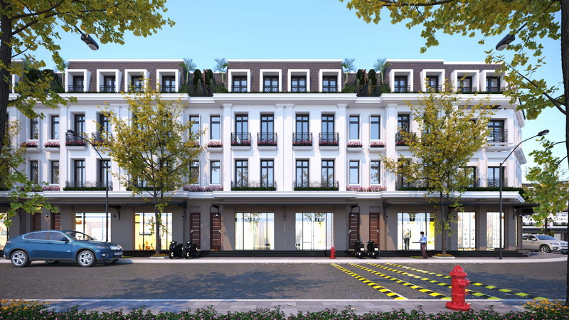 Phối cảnh nhà phố shophouse TNR Grand Palace River Park Uông Bí