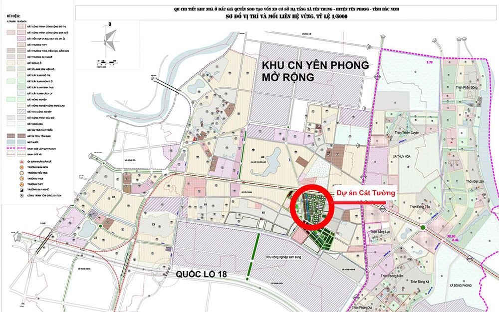 vị trí dự án cát tường smart city yên phong bắc ninh
