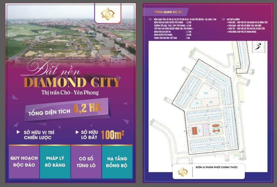 mặt bằng dự án diamond city nghiêm xá thị trấn chờ yên phong