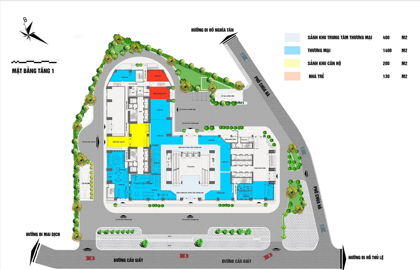 mặt bằng tiện ích discovery skyline 302 cầu giấy
