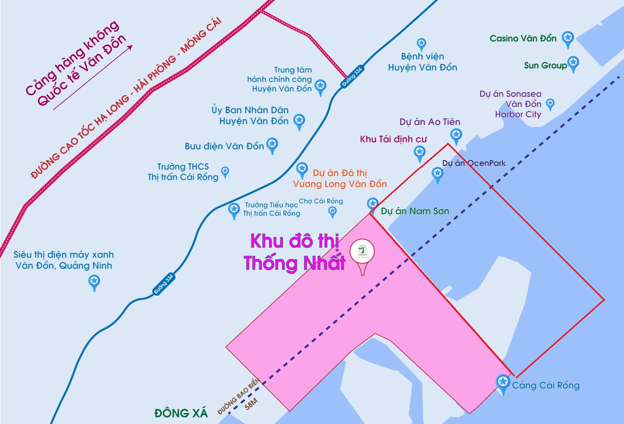 vị trí dự án nam sơn vân đồn