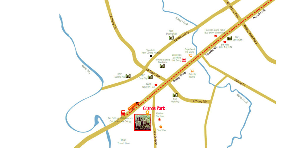 vị trí dự án grande park phú lãm hà đông