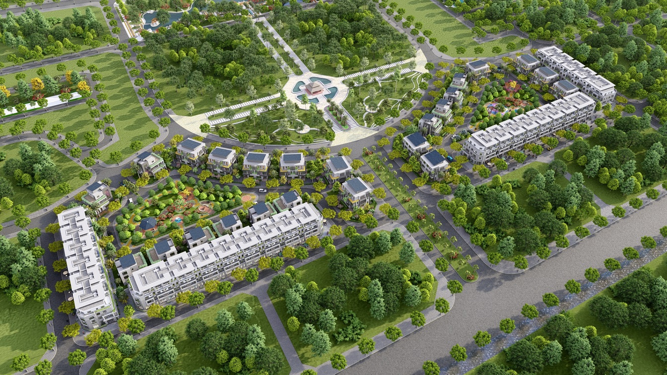 phối cảnh dự án lan viên villa đặng xá gia lâm
