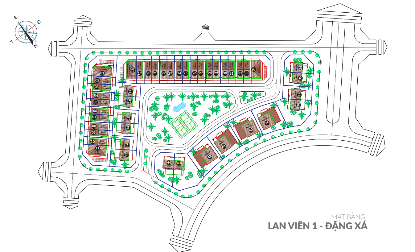 mặt bằng dự án lan viên villa đặng xá tiểu khu lan viên 1