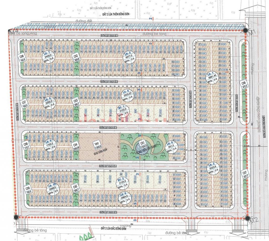 mặt bằng phân lô dự án tiền hải new city thái bình