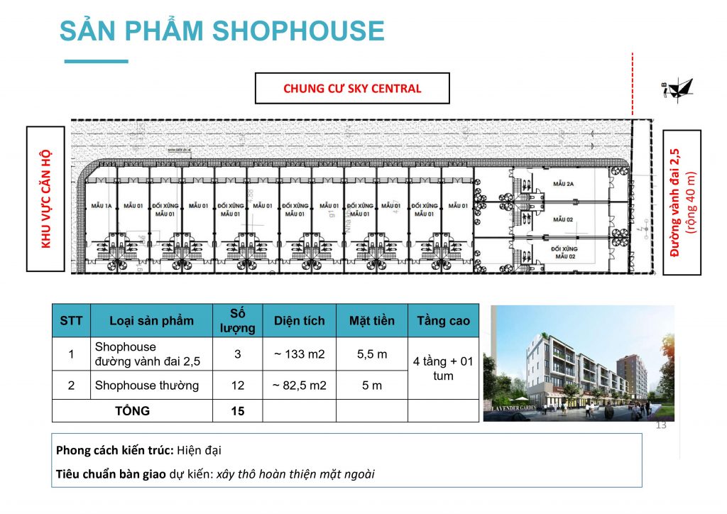 mặt bằng shophouse shophouse dự án lavender garden 176 định công