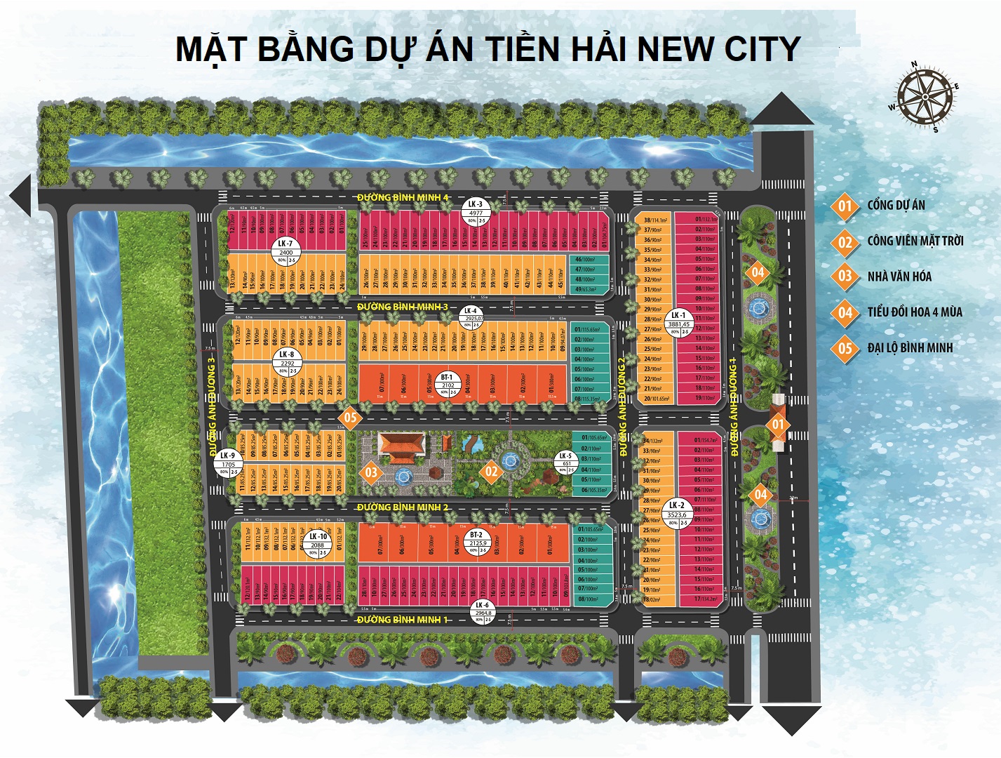 mặt bằng dự án tiền hải new city thái bình
