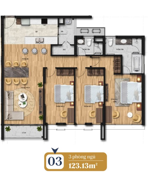thiết kế căn hộ brg láng hạ 3