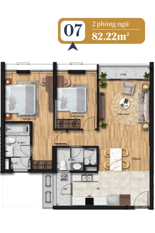 thiết kế căn hộ brg láng hạ 7