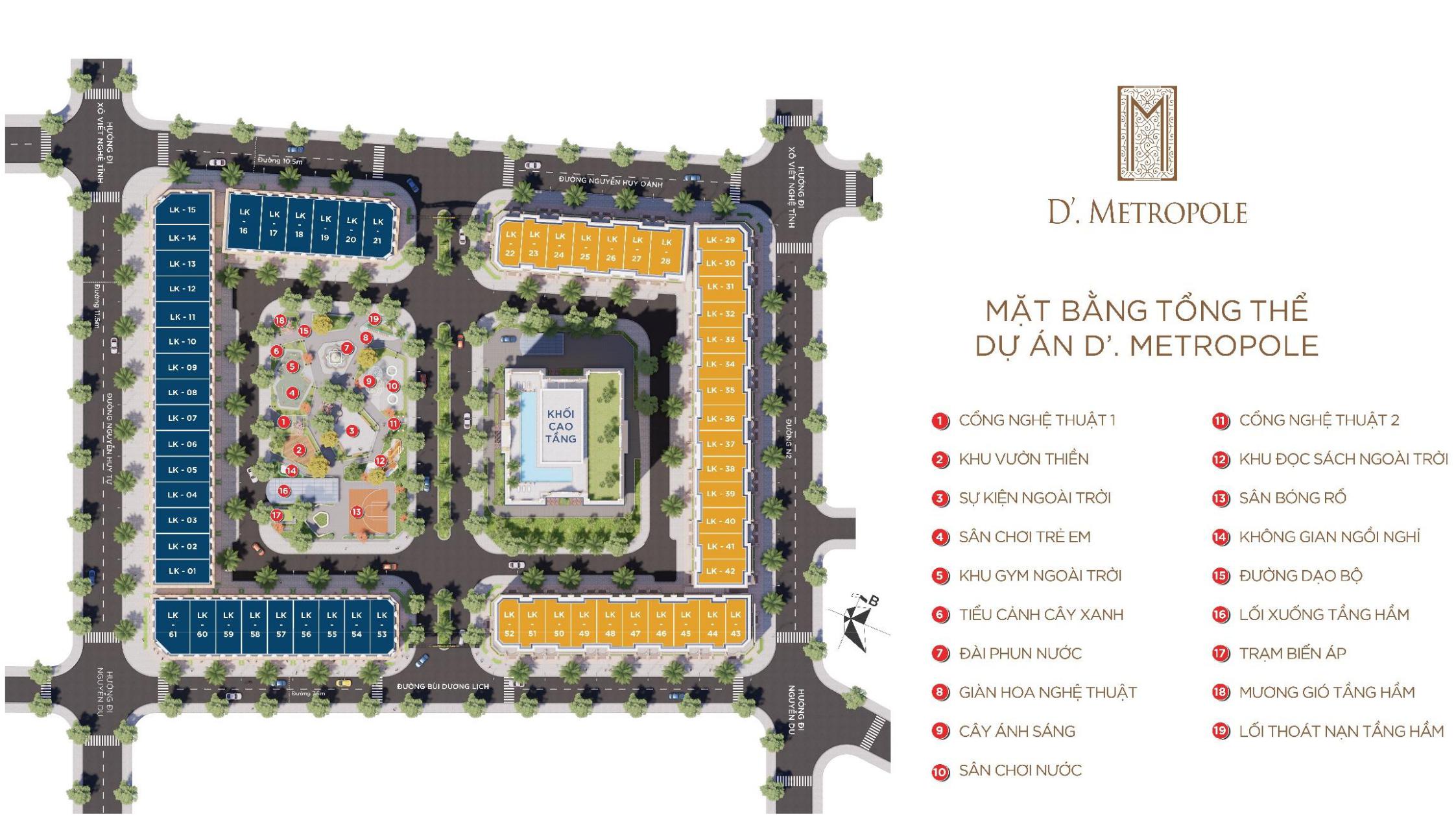 mặt bằng tổng thể dự án d' metropole chateau hà tĩnh