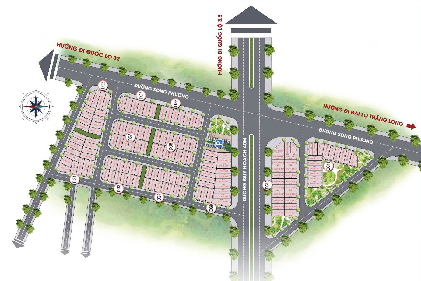 mặt bằng phân lô dự án sơn đồng center hoài đức