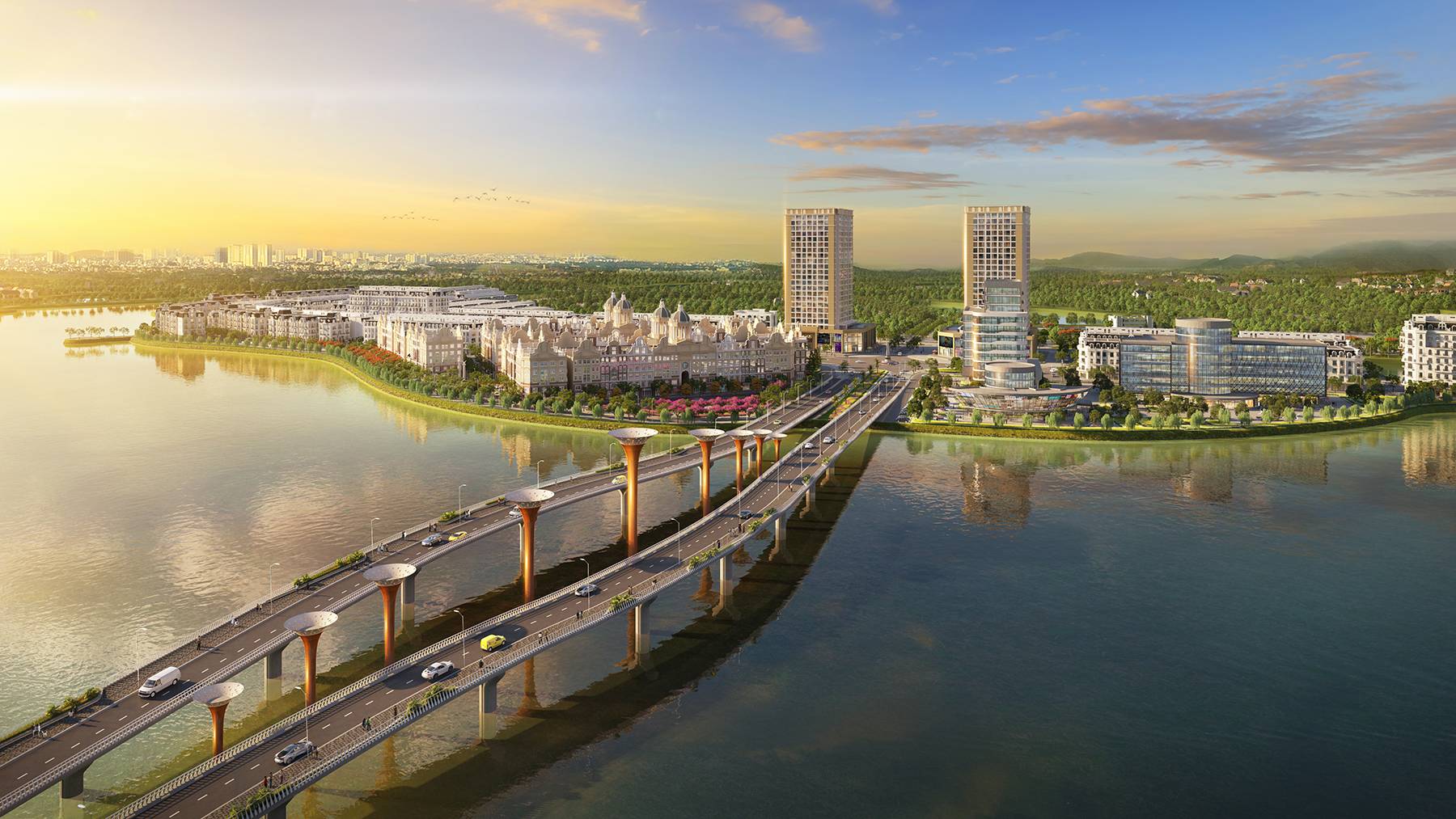phối cảnh dự án river bay vĩnh yên bắc đầm vạc