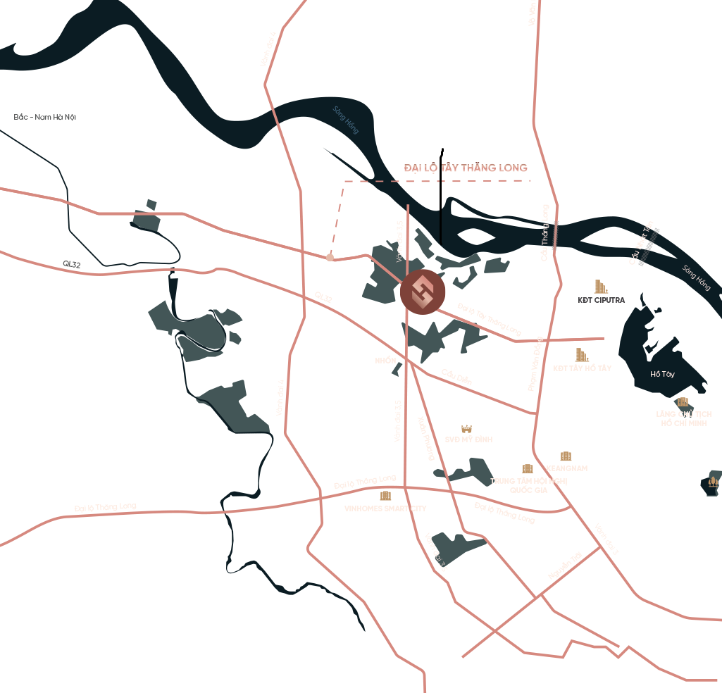 vị trí dự án sunshine capital tây thăng long