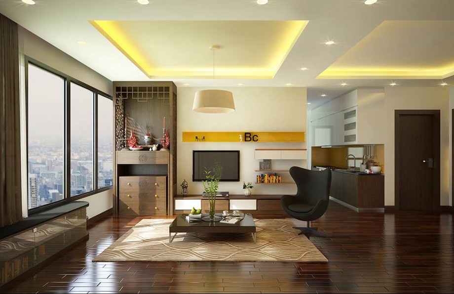 Bàn thờ đặt ở góc nhỏ của phòng khách