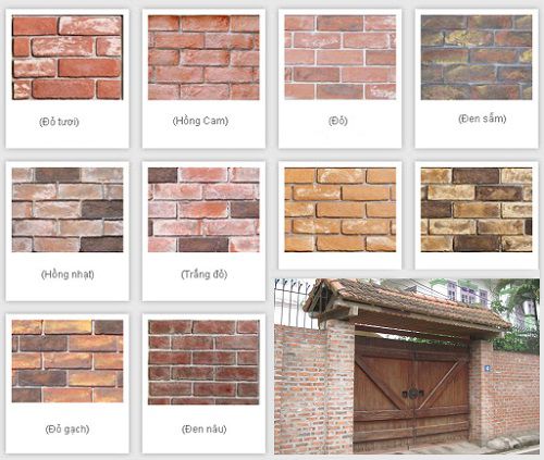 Gạch thẻ cổ ốp cổng tạo vẻ đẹp cổ điển