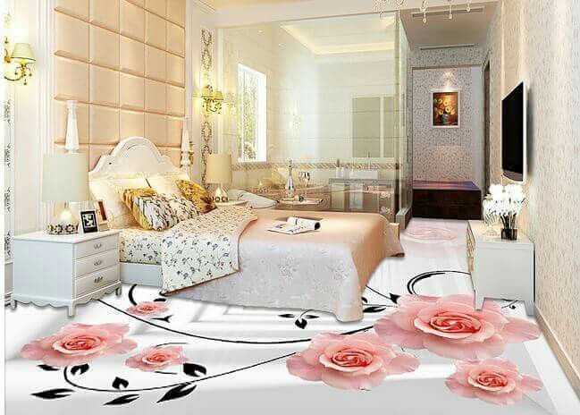 Mẫu gạch 3D lát nền phòng ngủ