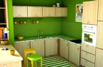 Trang trí bếp với sắc xanh mát mẻ cho ngày hè