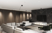Nội thất hiện đại sang trọng với trang trí gỗ ốp