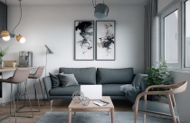 Thiết kế bên trong căn hộ hiện đại 28m2