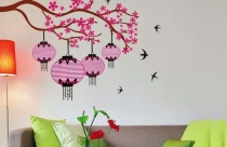 Giấy dán tường trang trí nội thất tết