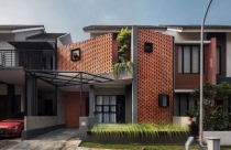 Ngôi nhà độc đáo với mặt tiền bằng gạch lồng vào nhau ở Indonesia