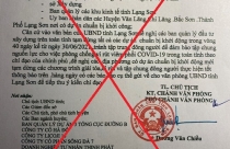 Văn bản tạm dừng khởi động dự án mới ở Lạng Sơn là giả mạo