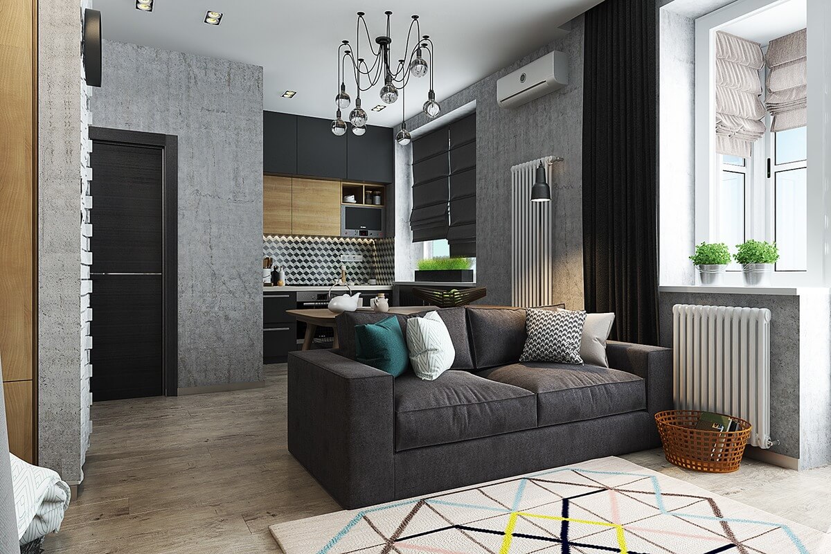 Mẫu thiết kế căn hộ chung cư đẹp tiện nghi với gam màu xám