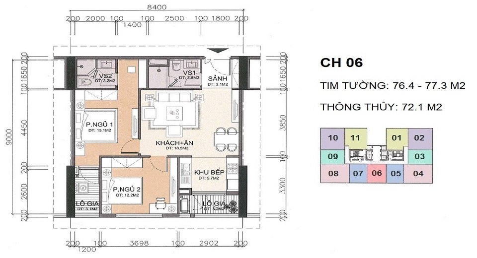 thiết kế căn hộ 72 m2 chung cư a10 nam trung yên