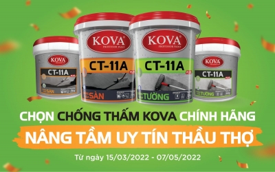 CHỌN CHỐNG THẤM KOVA CHÍNH HÃNG, NÂNG TẦM UY TÍN THẦU THỢ