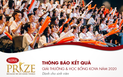 Thông báo kết quả Giải thưởng & Học bổng KOVA dành cho Sinh viên (năm 2020)