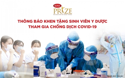 KOVA THÔNG BÁO KHEN TẶNG SINH VIÊN Y DƯỢC THAM GIA CHỐNG DỊCH COVID-19
